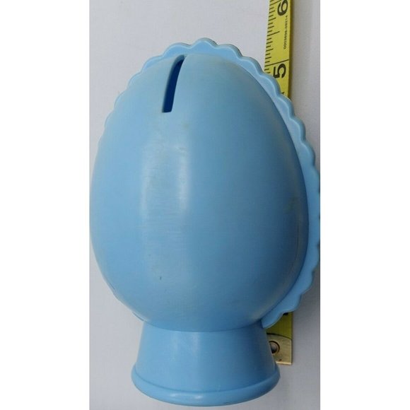 Baby's Nest Egg Bank Mid Century Plakie Blue Plastic Babys Bank 5" - Picture 10 of 10